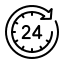 24-hour turnaround service icon representing fast and convenient laundry pickup and delivery by My Best Cleaners.